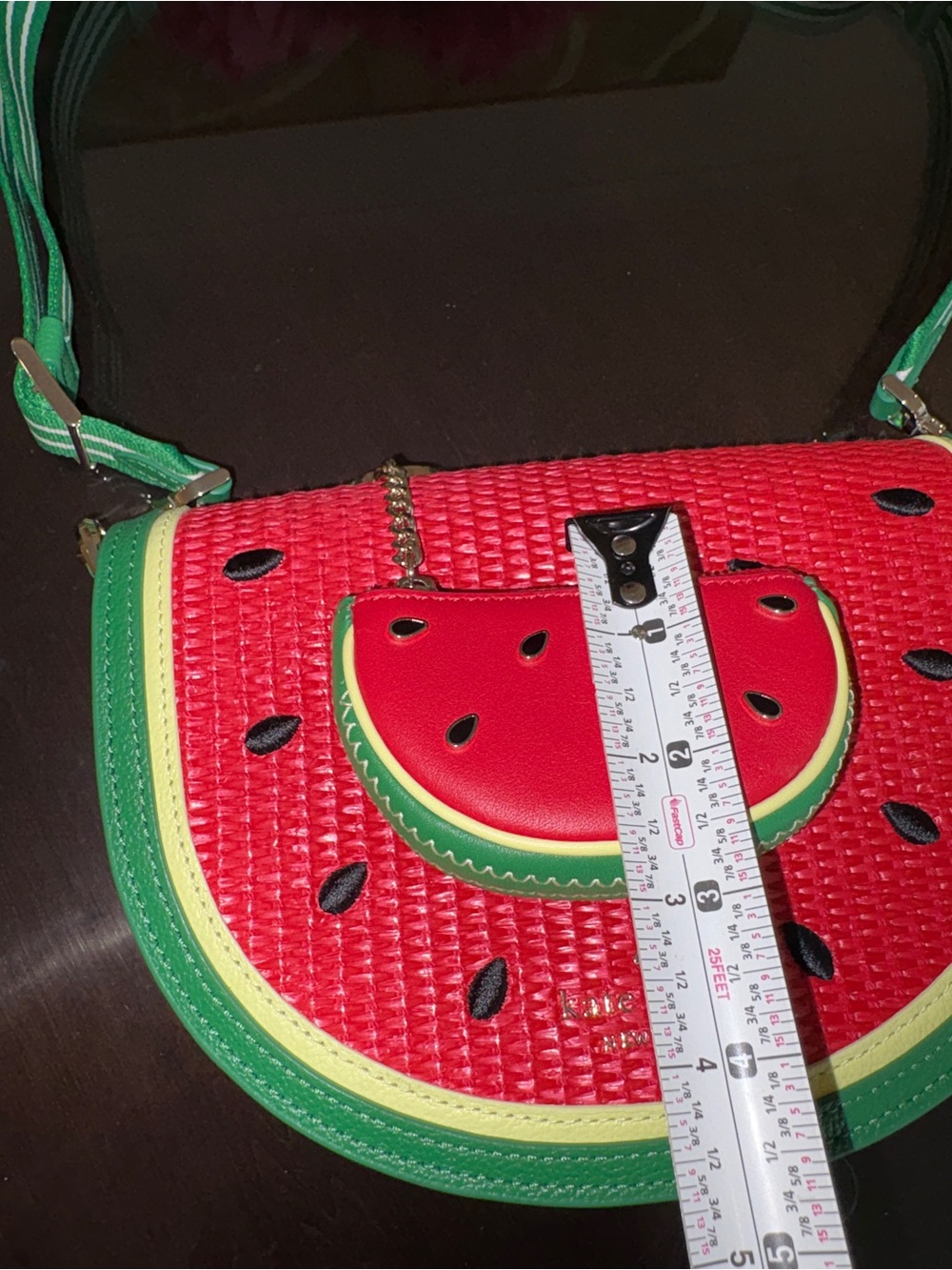 Kate Spade Watermelon Crossbody Purse with Matching Bag Charm / Coin Purse - Picture 16 of 16